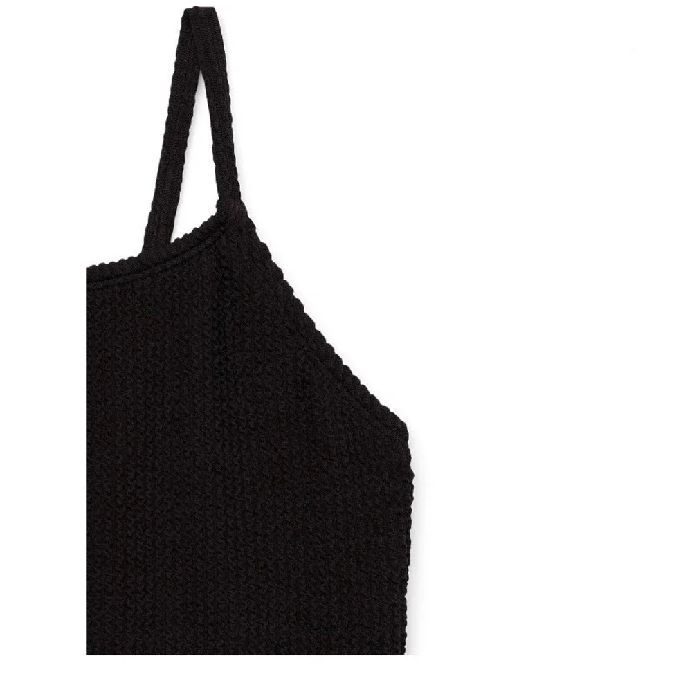 Wonder Nation Girls One Piece Popcorn Swimsuit with Keyhole Small 6-6X New Black